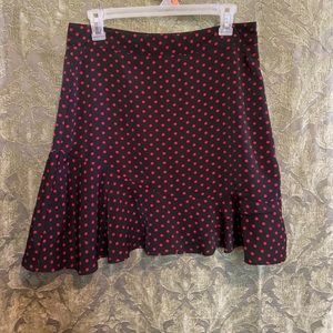 Nasty gal black and red Polk a dog skirt